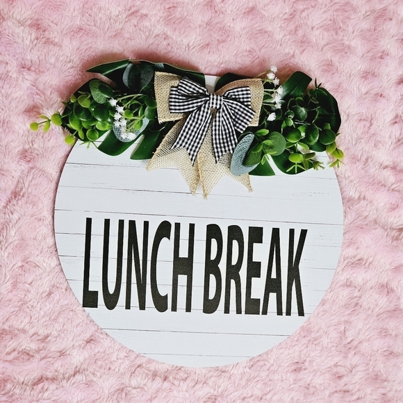 Lunch Break Rustic Farmhouse Wooden Door Sign - Picture 5 of 8